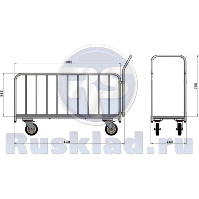 Тележка для перевозки длинномерных грузов. ДЛ 450х1380 купить от ...