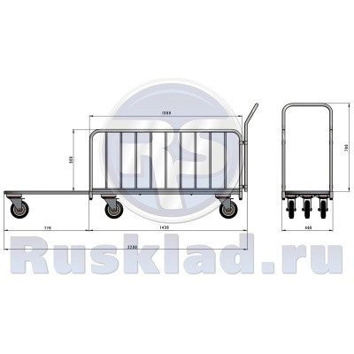 Тележка для перевозки длинномерных грузов. ДЛ 450х1380 купить от ...
